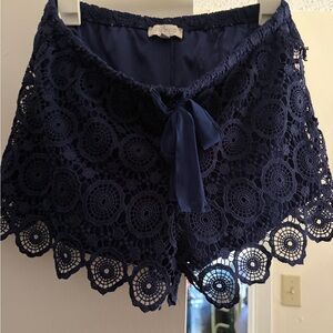 Soulmates Navy Crochet Lace Skort
